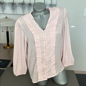 Express Button-Down Sheer Blouse